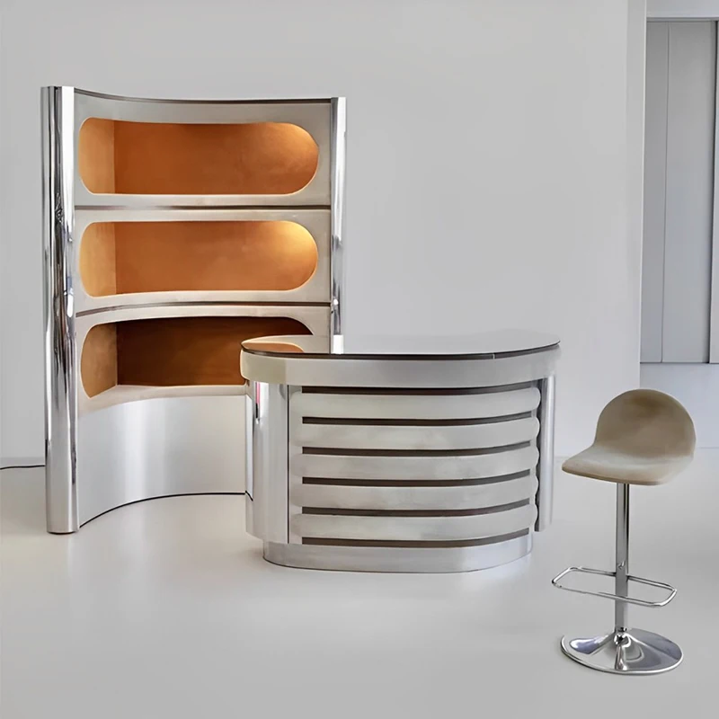 Designer   Light Luxury Triangular Wall Wine Cabinet Villa Family Luxury Art Wine Storage Cabinet Counter Cabinet