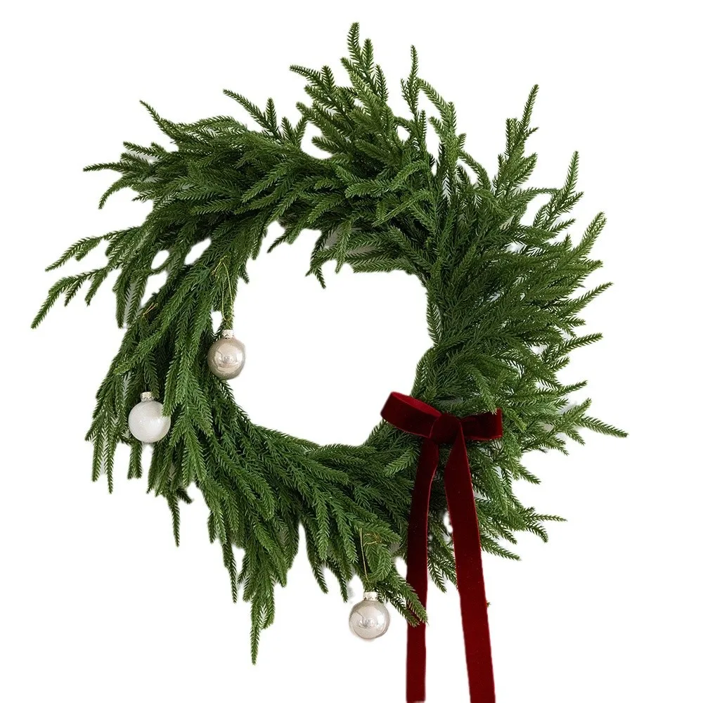 9FT Christmas Garland Real Touch Norfolk Pine Garland Faux Cedar Vine Xmas Realistic for Mantle Table Front Door Holiday Decor - Image 5