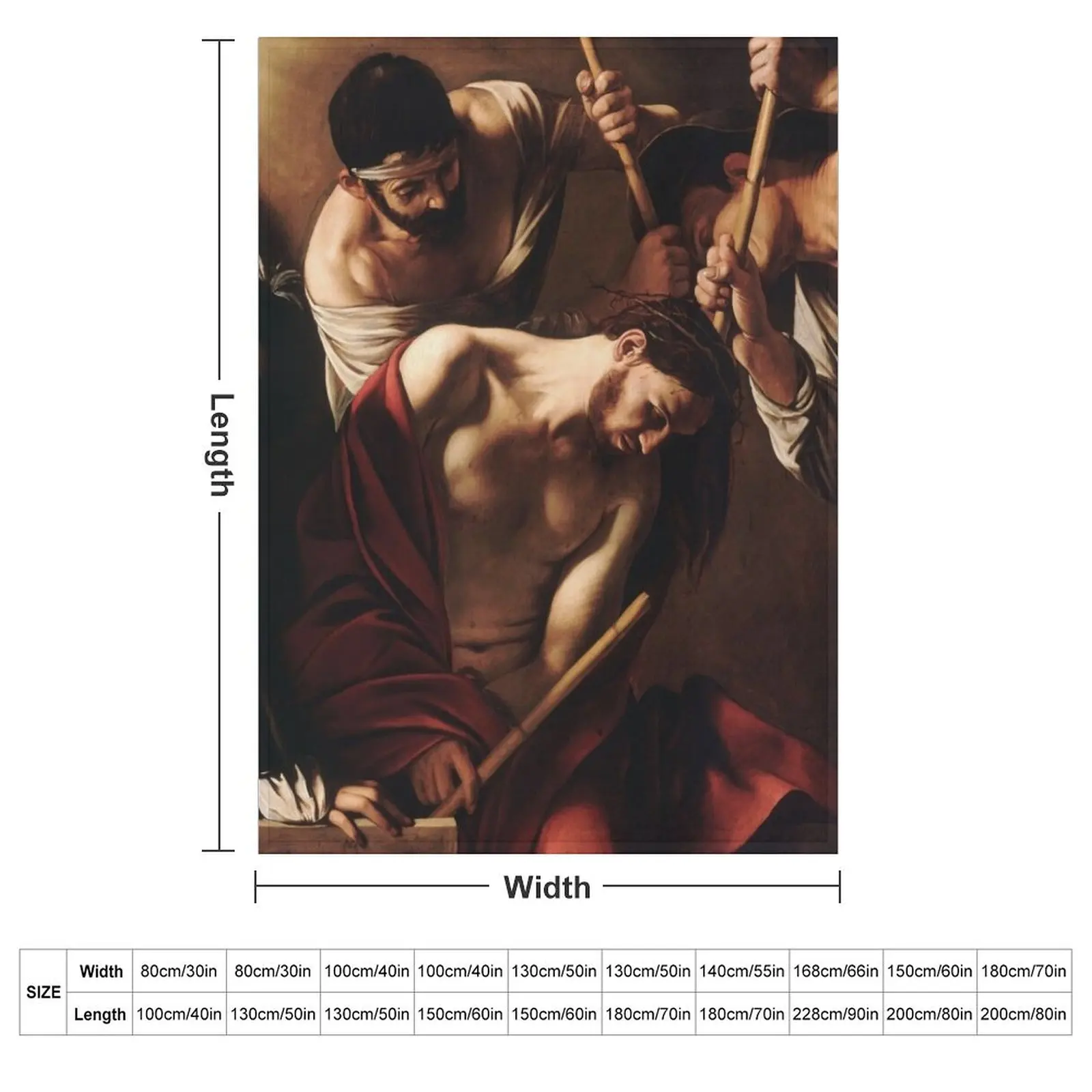 High Resolution Caravaggio The Crowning with Thorns 1602 Throw Blanket Picnic Sofas Sofa Blankets