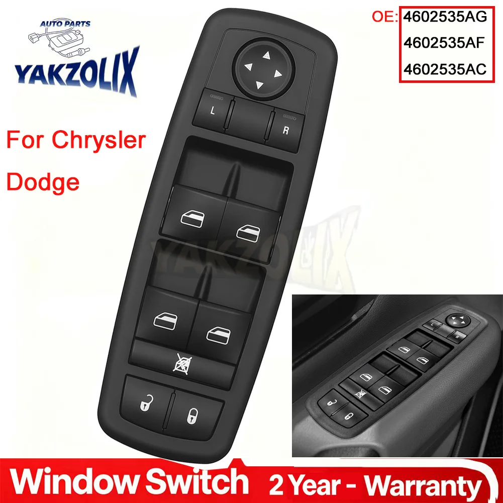 Для Dodge Grand Caravan Chrysler Town & Country 2008-2009: Главный переключатель управления стеклоподъемником, кнопка подъема стекла 4602535AG 4602535AC