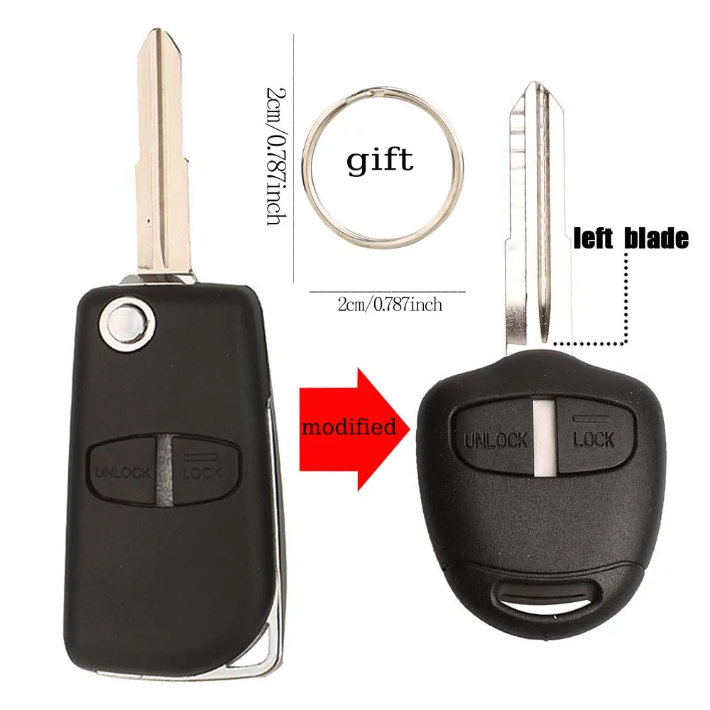 For Mitsubishi Lancer Evo Colt Outlander Mirage Modified Car Key Case Shell Keyless Folding Cover Fob Part Accessory