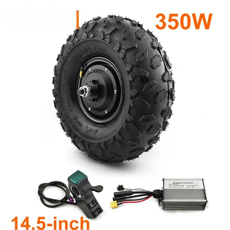 L-Faster 14.5 Tire 350 Watt Brushless Wheel Hub Motor Waterproof Plug Controller Kit for Electric Fishing Vehicle