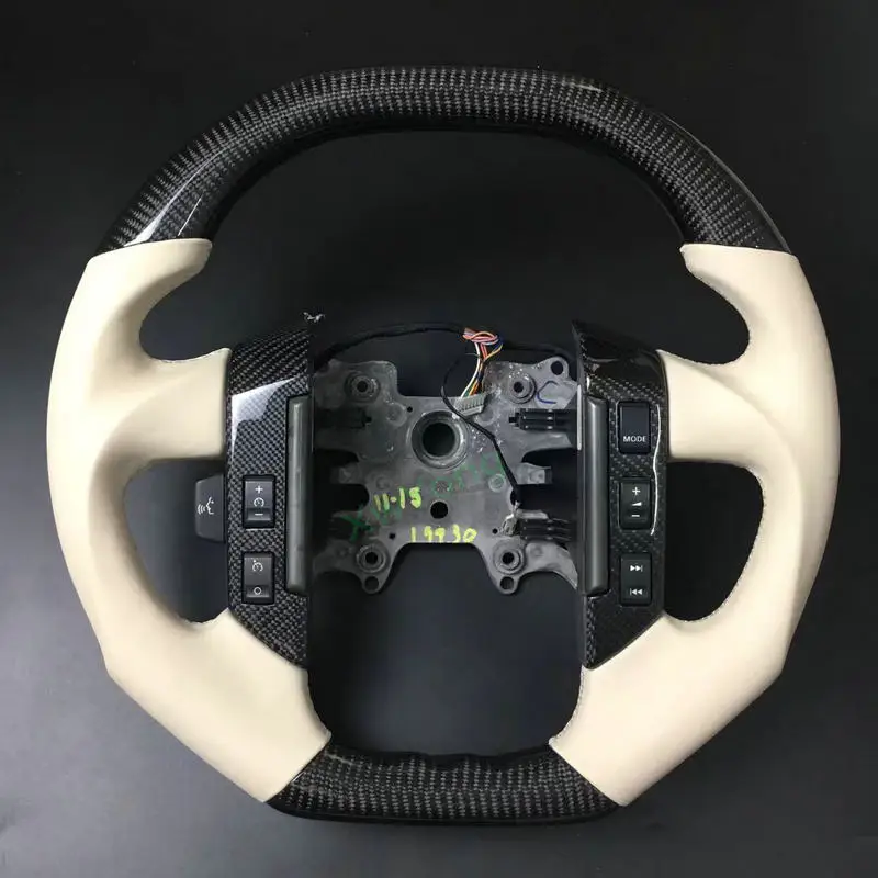 100% Real Carbon Fiber / Wood Steering Wheel For 2007 2008 Land Rover Range Rover