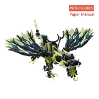 Green Dragon Dark Dragon King Building Blocks Model Children's Birthday Christmas Gift