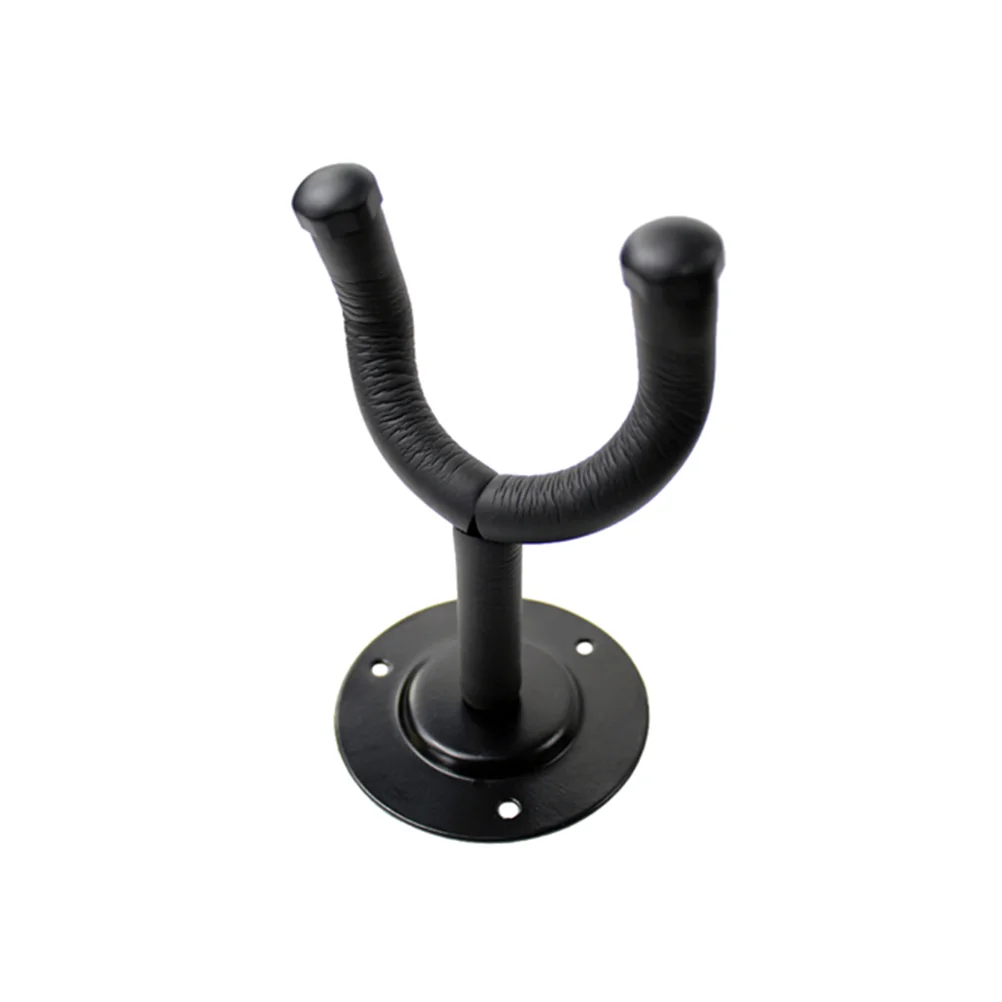 Guitar Wall Hanger / Holder / Stand / Rack / Hook with Round Plate (Black) Guitar wall holder Guitar wall stand