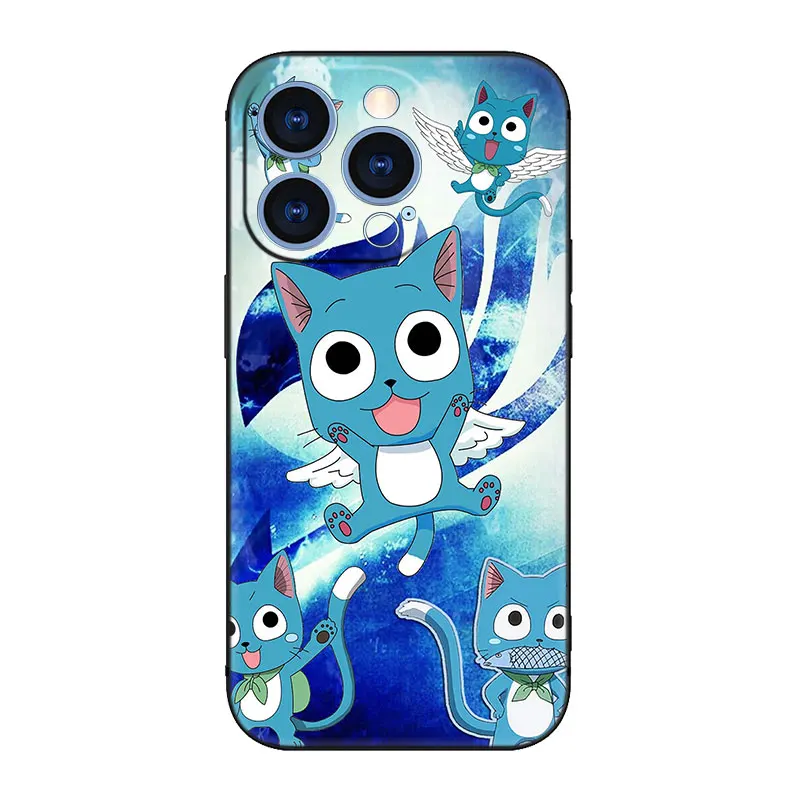 Anime Fairy Tail Phone Case For Apple iPhone 14 13 12 Mini 11 Pro XR X XS MAX 6S 7 8 Plus 5S SE 2020 2022 Black Cover