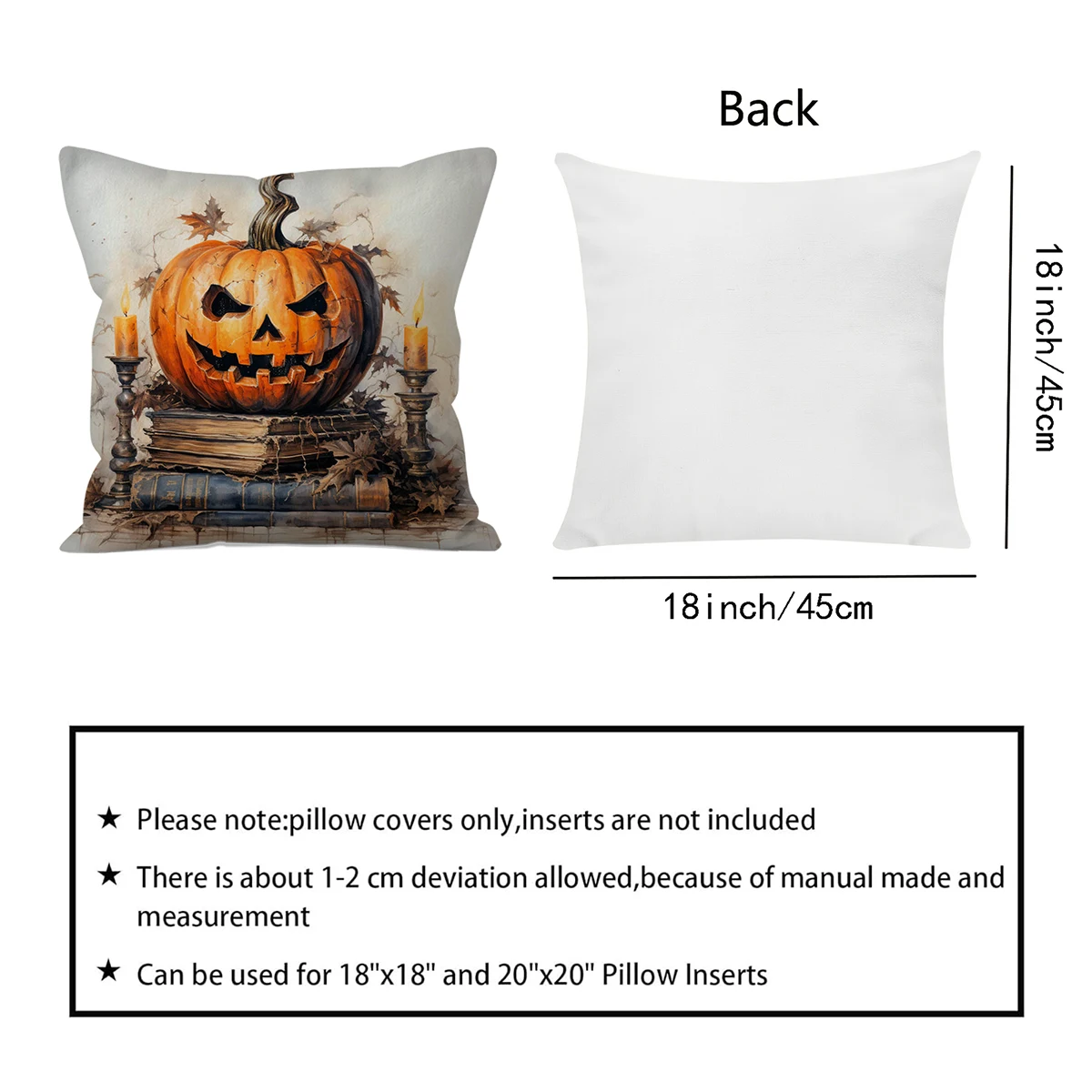1pc Hat Halloween Pillow cover, 18*18inch, Pumpkin, Black Cat Pattern, for sofa living rooms room decor, home decor Halloween