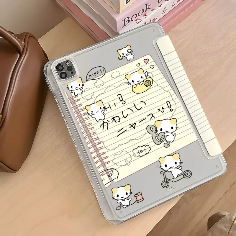 Notebook Kitten 3+Y Fold Tablet Case for Samsung Tab S7 S8 S9 11 A9 A11 8.7