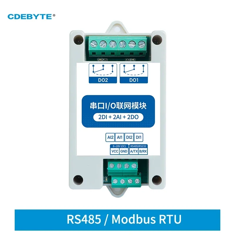 MA01-AACX2220 RS485 2DI+2AI+2DO ModBus RTU I/O Network Modules with Serial Port for PLC/Touch Display 2 Switch Output  Watchdog