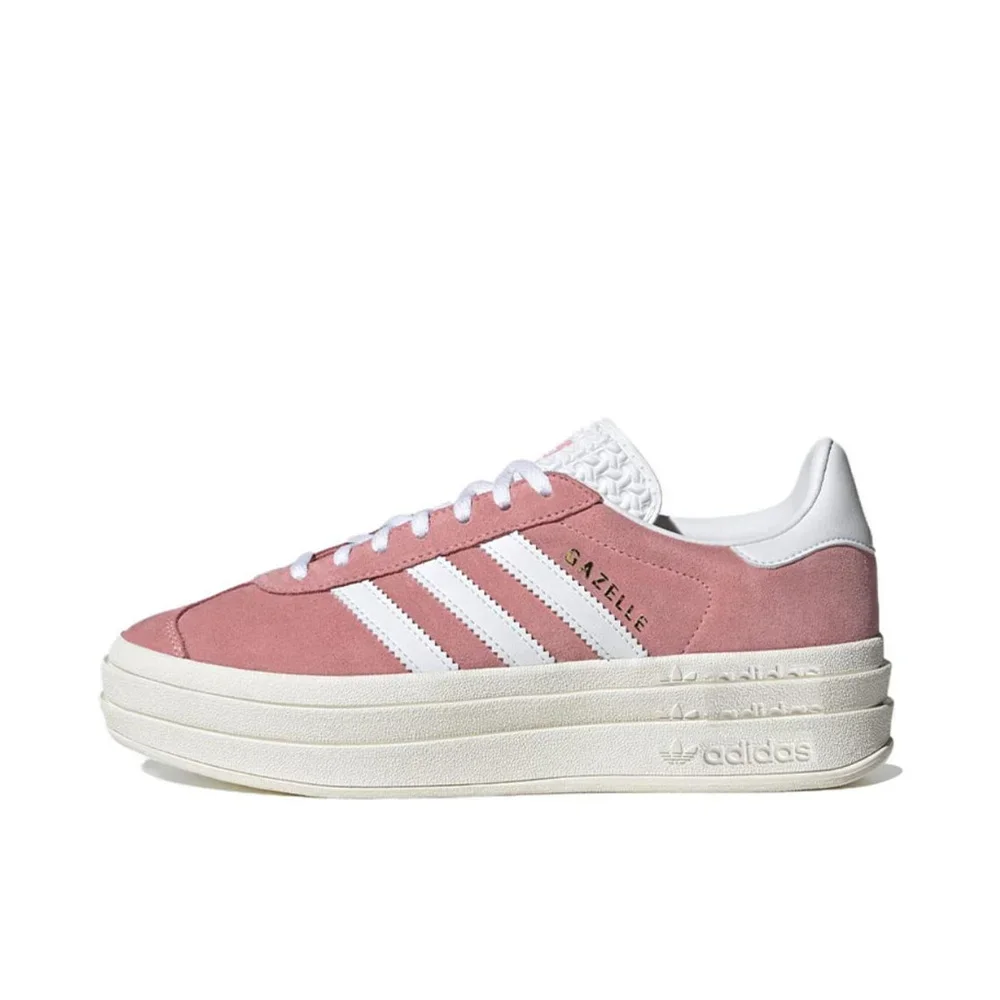 

Adidas Originals Gazelle Bold Women Pink White Fashion Casual Height Increase Anti-slip German Training Board Shoes IG9653