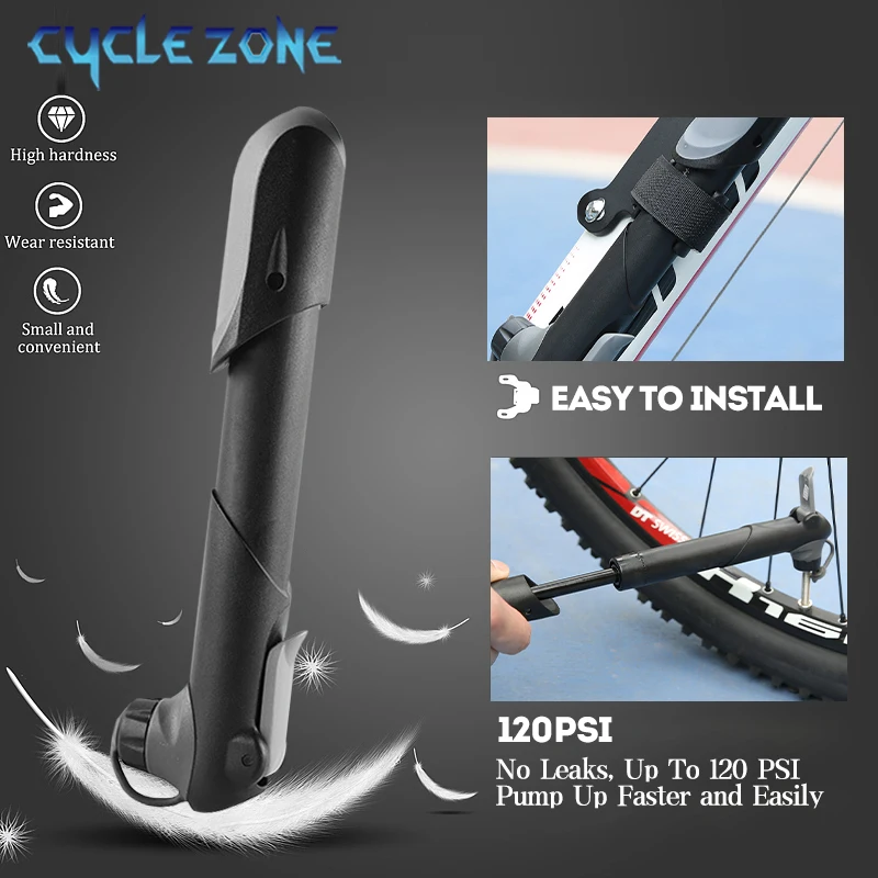 Portable Bicycle Pump Mini Hand Pump Bike Tire Fill Inflator Air Injector with Pressure Gauge MTB Road Cycling Accessories Tools