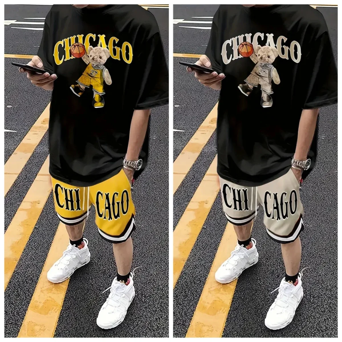 

2025-26 Лето, хит продаж, новый трендовый дизайн, роскошный костюм, уличная дышащая быстросохнущая футболка с 3D принтом, костюм с шортами