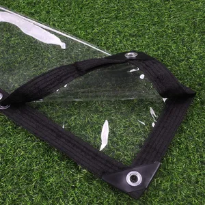 غطاء قماش القنب PVC الشفاف للشرفة ، قماش مشمع شفاف بنسبة 99.9٪ ، شاشة سياج مقاومة للرياح ومقاومة للماء ، قماش مقاوم للمطر أفضل 8 مظلة شرفة شفافة مبيعا - رقم 4