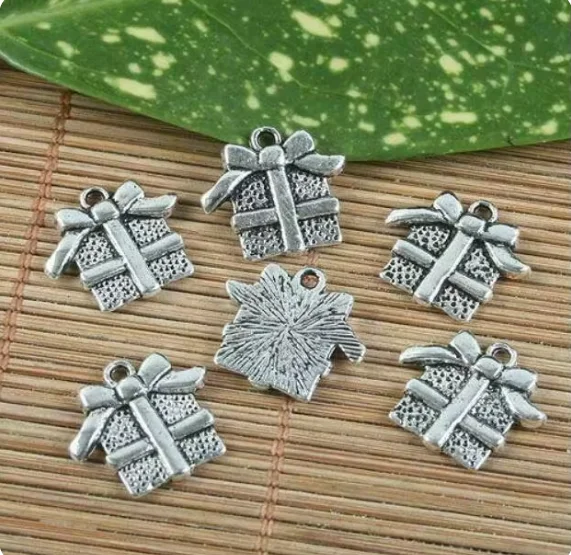 16pcs 14.8x11.6mm hole:0.8mm Alloy matel gift box charms HWG1225