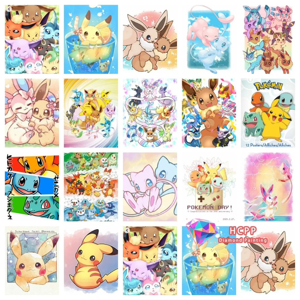 2026 Neues Niedliches Pikachu Anime Japan Diamant-Malerei-Set Quadratische Runde Diamanten 5D DIY Mosaik Handgemachte Kunst Exquisites Geschenk Heimdekoration