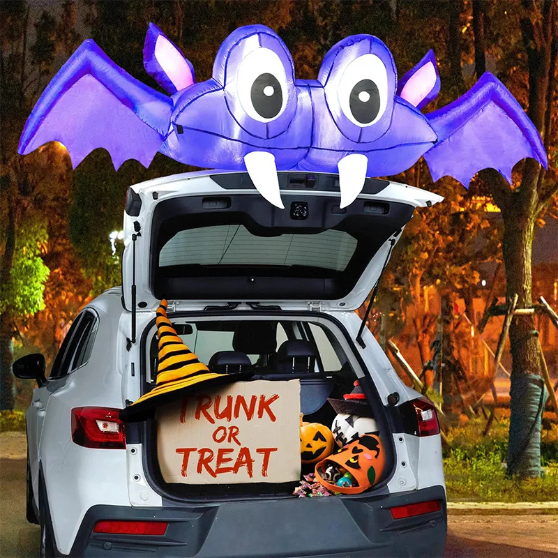 Customized Halloween LED Light-Up Ghost Pumpkin Arch Car Inflatable Trunk Decoration New Party Banners Supply Made Durable Paper