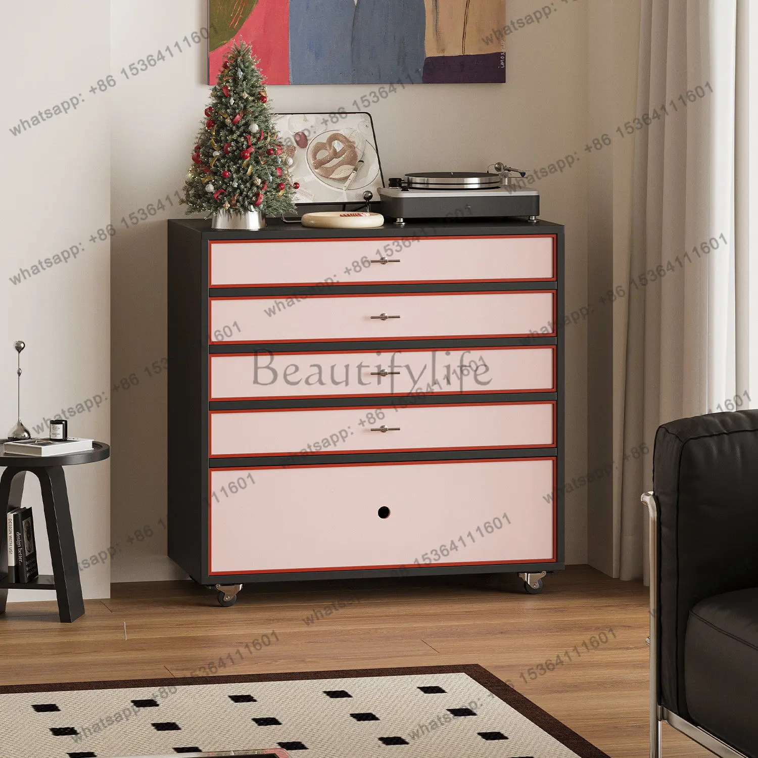 

Modern Simple Bedroom Bedside Locker Storage Premium Contrasting Side Cabinet