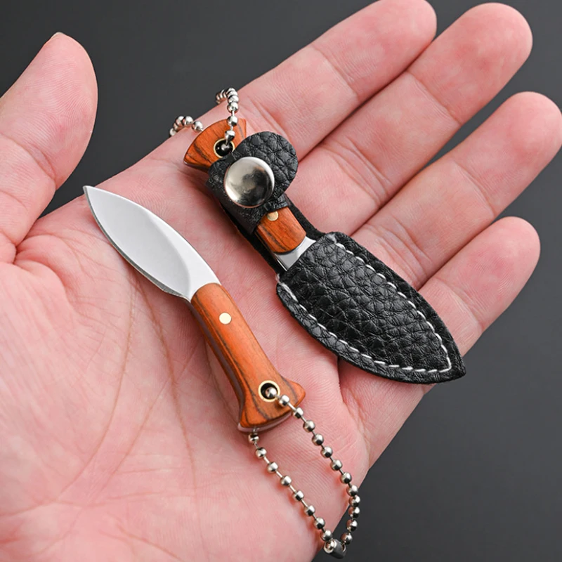 Mini cuchillo de cocina portátil multifunción para exteriores, herramientas de supervivencia EDC, llavero de autodefensa de acero inoxidable,