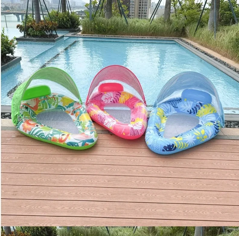 Inflatable Floating Lounge Bed Adult Water Float Outdoor Swimming Pool Vacation Relax Seat