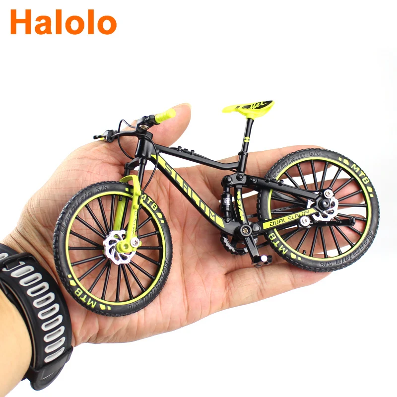 1:10 Mini Diecast Alloy Bicycle Model Metal Racing Finger Mountain bike Pocket portable simulation Collection Toys for children