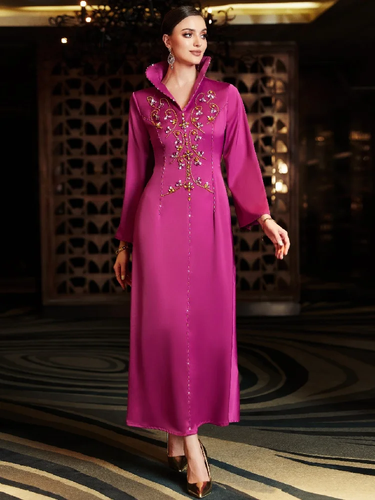 

Рамадан Роза Красная Абая Дамен Дубай Мусульманские Вечерние Платья Для Женщин Халат Djellaba Кафтан Femme Musulmane Kaftan Vestidos