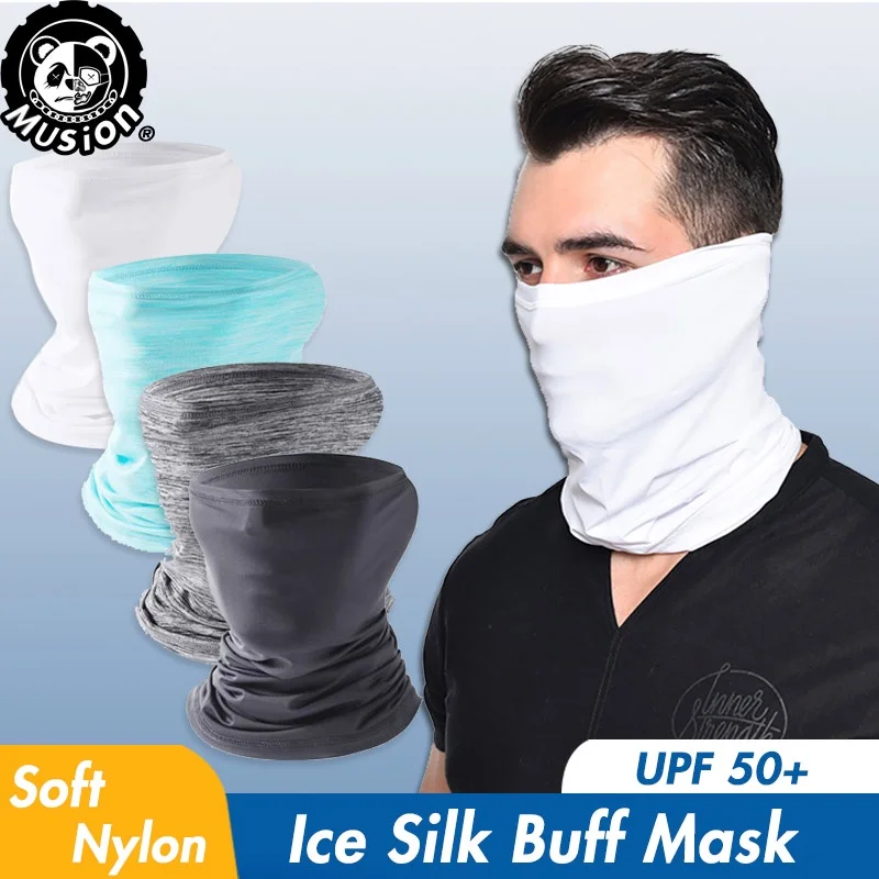 Musion Ice Silk Dustproof Tube Mask Cool Feeling Quick-Drying Bandana Anti UV Headband Scarf