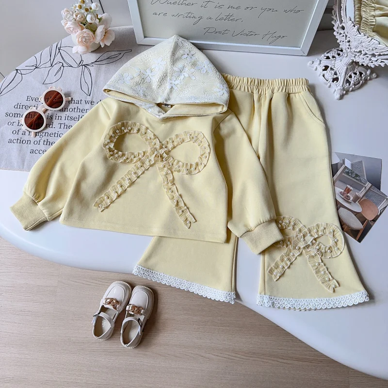 

New Girls' Casual Set Spring and Autumn New Fashionable Sweatshirt and Pants for Baby Girls2025Two-Piece Set