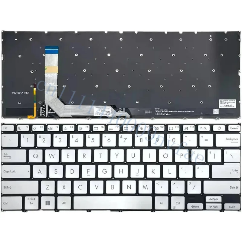 New For Asus ZenBook Flip 14 UX462 UX462D UX462DA UX462FA UX462F UM462 UM462D UM462DA Laptop Keyboard US Silver With Backlit 0.3