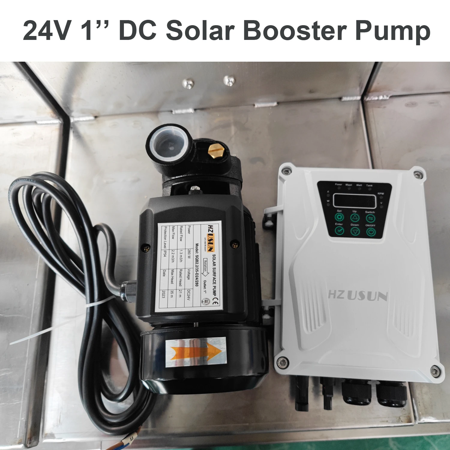 24V High Head Surface Water Solar Power Pump for Irrigation System High Pressure MPPT DC 24 V Solar Surface Booster Water Pump