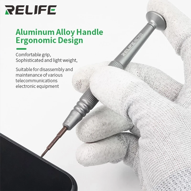 RELIFE RL-722 Precision Screwdriver Y0.6 T2 Plum Blossom 0.8 Cross 1.2 1.5 For IPHONE Android Mobile Phone Opening Tool