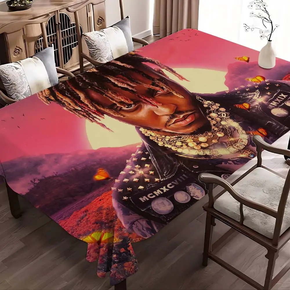 American rapper J-Juice WRLD Rectangle Tablecloths Printed Table Cloth for Farmhouse Holiday Wedding Party Dining Table Decor