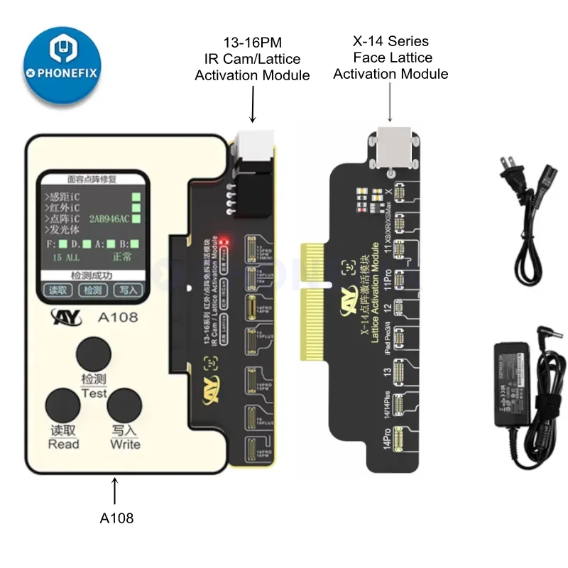 AY A108 BOX True Tone Face ID Battery Programmer For iPhone X 11 12 13 14 Pro MAX Dot Matrix Repair Flex Battery Health Repair