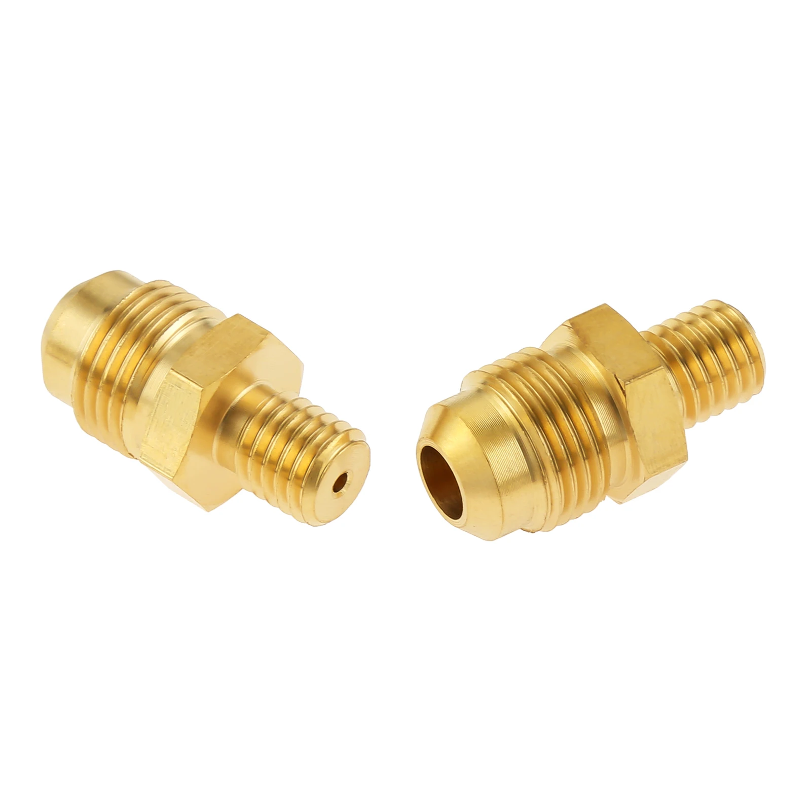 2Pcs 1.96mm Solid Brass Propane Gas Jet Nozzle Sprayer with 3/8" Male Flare and M10x1.5mm Thread for Burner Inlet for Fire Pits