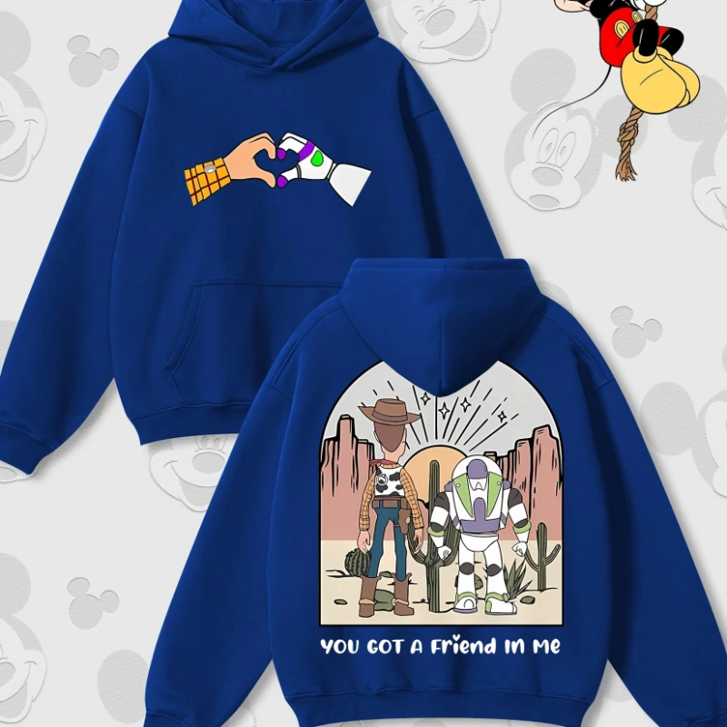 

Disney Toy Story Woody and Buzz Lightyear "You Have A Friend in My Heart" Print Men and Women Autumn and Winter Hooded Sweater