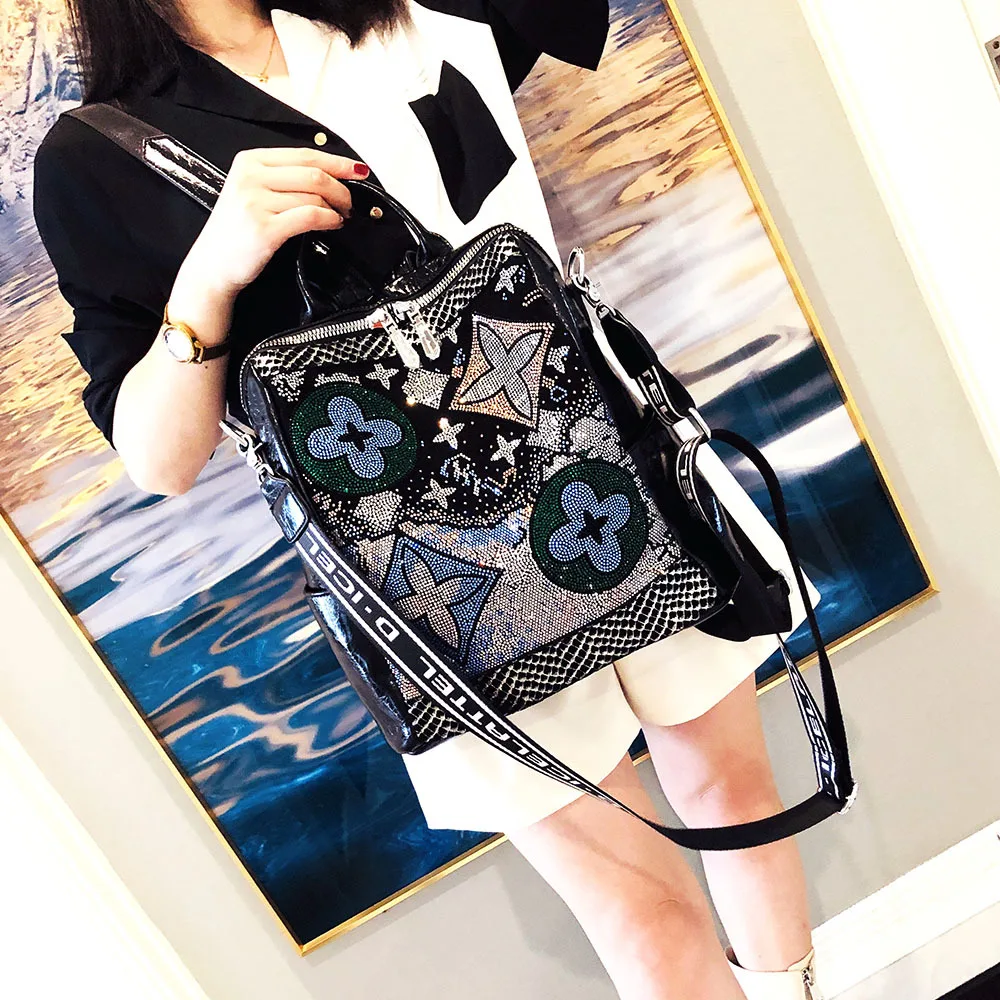 #1317-58 # High end Flower Set Diamond Backpack Women's New Fashion Women's Backpack Single Shoulder Bag