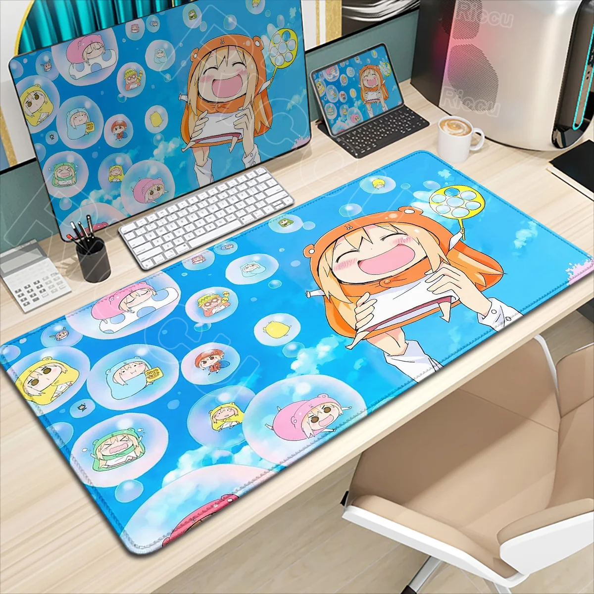لطيف Himouto Umaru تشان ماوس الوسادة Kawaii أنيمي فتاة حصيرة مكتبية كبيرة الألعاب اكسسوارات الكمبيوتر المحمول XXL لوحة المفاتيح عدم الانزلاق ماوس