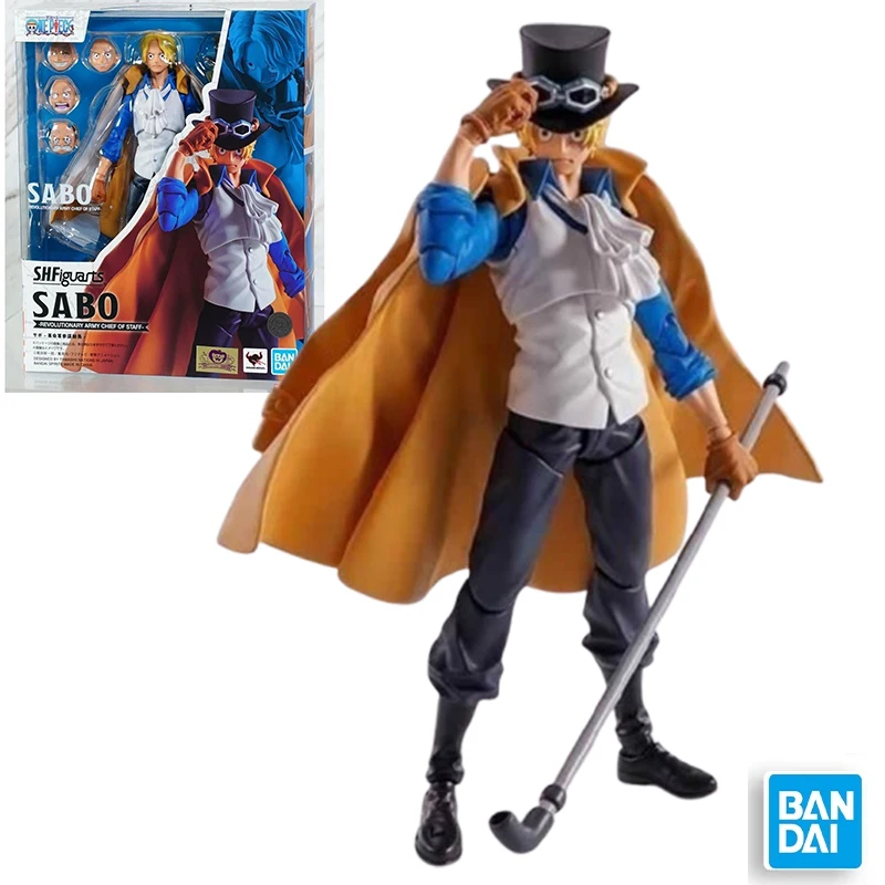 

Wholesale Bandai 100% Genuine One Piece Model Kit Anime Figures SHF Sabo Revolutionary Army Chef of Staff Action Figure