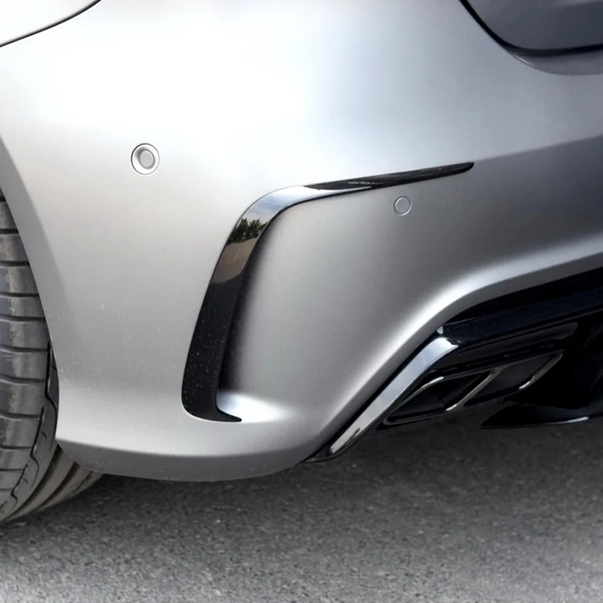 Car Rear Bumper Lip Spoiler Splitter Canards For Mercedes Benz W176 A200 A250 A260 A45 AMG 2013-2018 Hatchback Gloss Black ABS