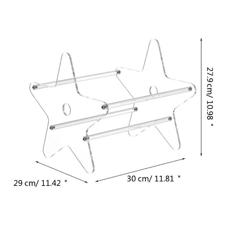 Durable Clear Acrylic Record Display Shelf Multi functional Stand Holder Portable Organizer for Books Files and More Y5GB