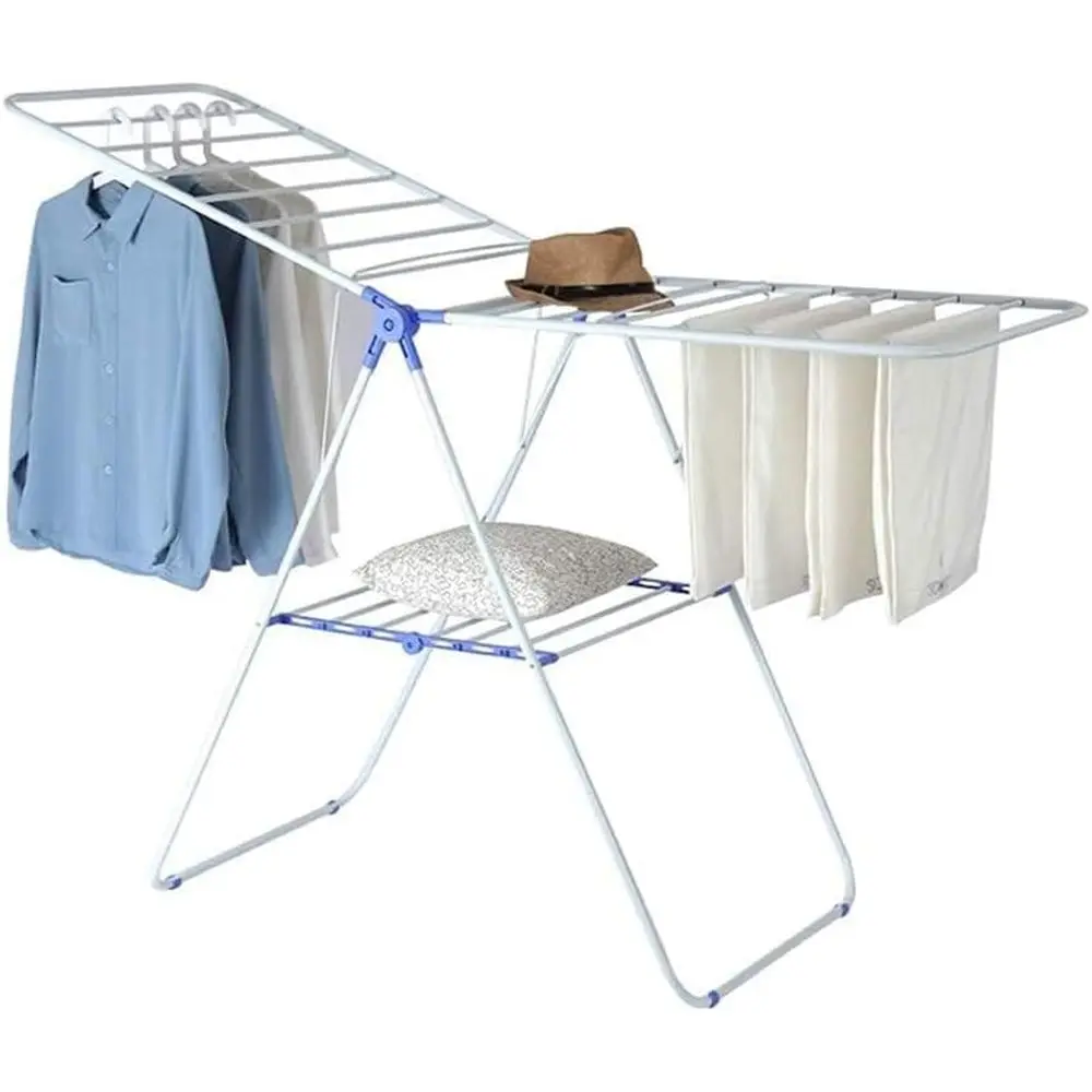 

Portable Collapsible Wing-Shaped Laundry Drying Rack - Space-Saving, Multi-Purpose for Towels and Clothes