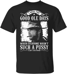 Clint Eastwood I Miss The Good Ole Days tale figa Retro Memories t-shirt nera per adulti