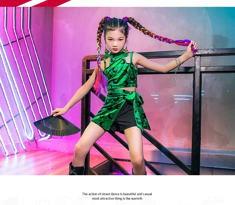 Kinder Street Dance Hip Hop Set Coole Mädchen Jazz Dance Performance Kleidung Trendige Tanzkleidung