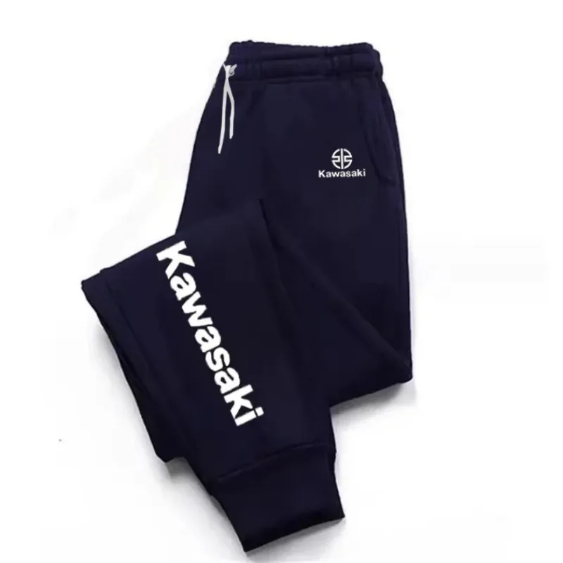 Calças esportivas da moda casual Kawasaki, calças respiráveis de secagem rápida de tamanho grande para corrida e treinamento físico