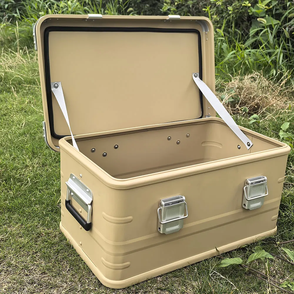 Aluminum Magnesium Alloy Storage Car Box Self Driving Travel Outdoor Camping Equipment 60L Capacity Suitcase Trunk Portable Case