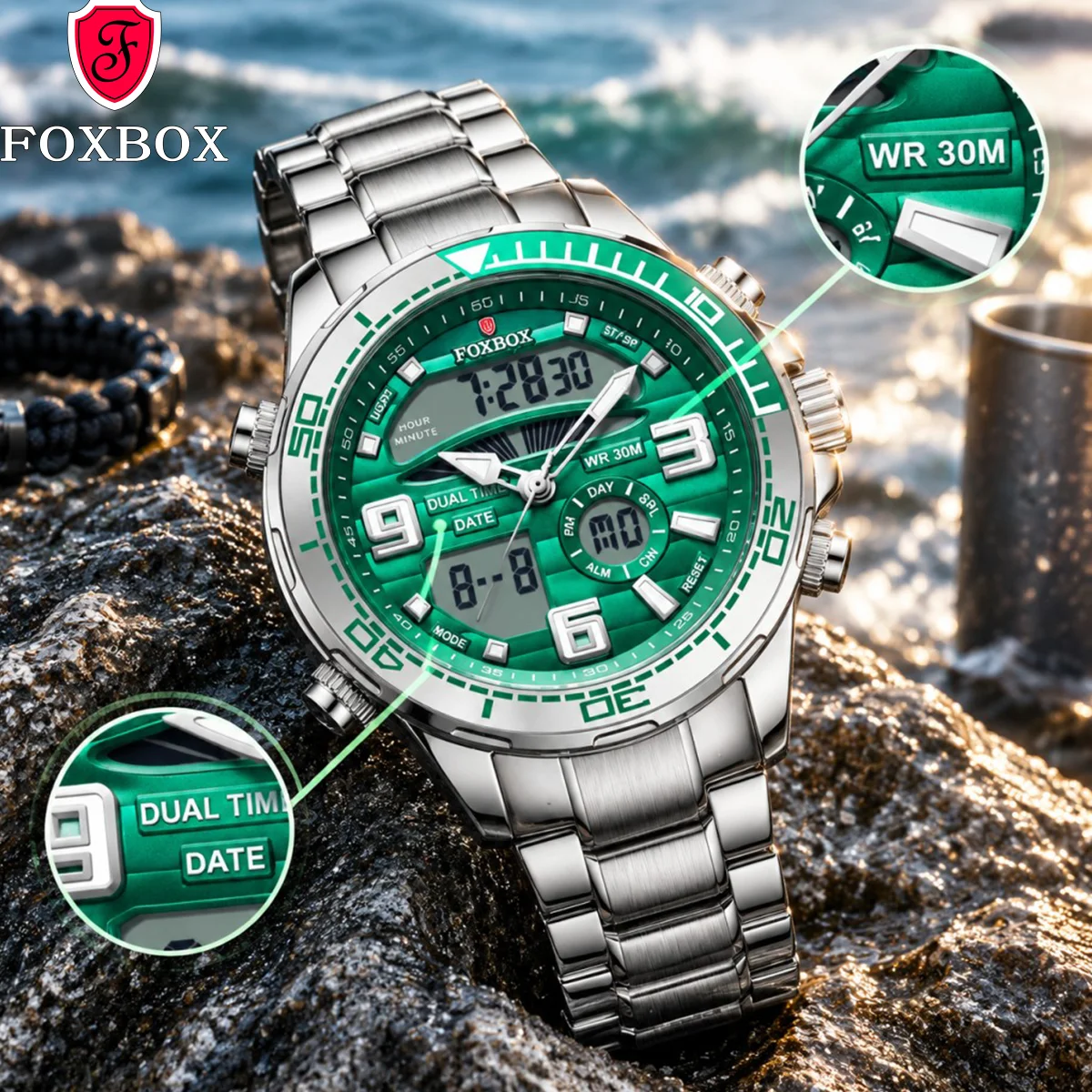 LIGE Luxury Men Watches Sports Luminous Military Mens Quartz Watch Waterproof Calendar Business Man Watch For Halloween Gifts