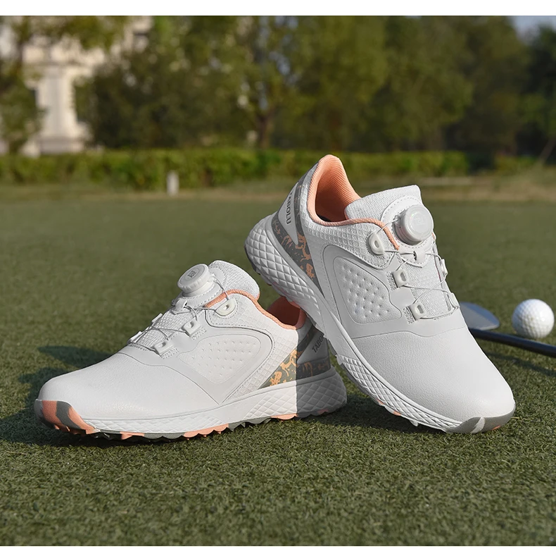Weiße Golfschuhe für Herren und Damen, wasserdichte Golf-Turnschuhe, rutschfeste Golf-Turnschuhe ohne Spikes, Leder, Outdoor-Sport, Leder-Golfschuhe – Detail 13
