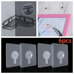 6 pçs parafuso adesivos quadro de imagem ganchos cozinha banheiro rack de armazenamento porta cabide de parede auto-adesivo photo frame gancho