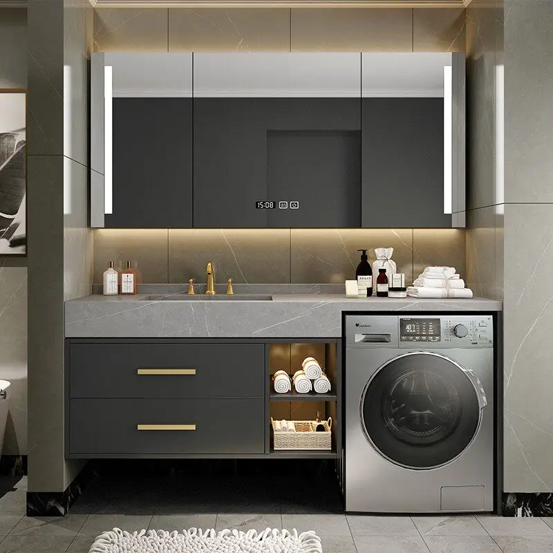 

Шкаф для стиральной машины на балконе, шкаф для ванной из массива дерева, тумба для ванной, умывальник