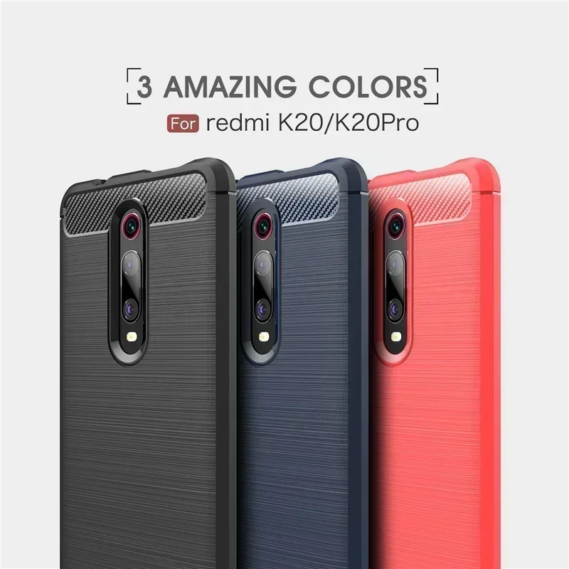 Wolfrule Case Xiaomi Mi 9T Cases Shockproof TPU Silicone Bumper Carbon Fiber Cover For Xiaomi Mi 9T Pro Cover For Xiaomi 9T Case