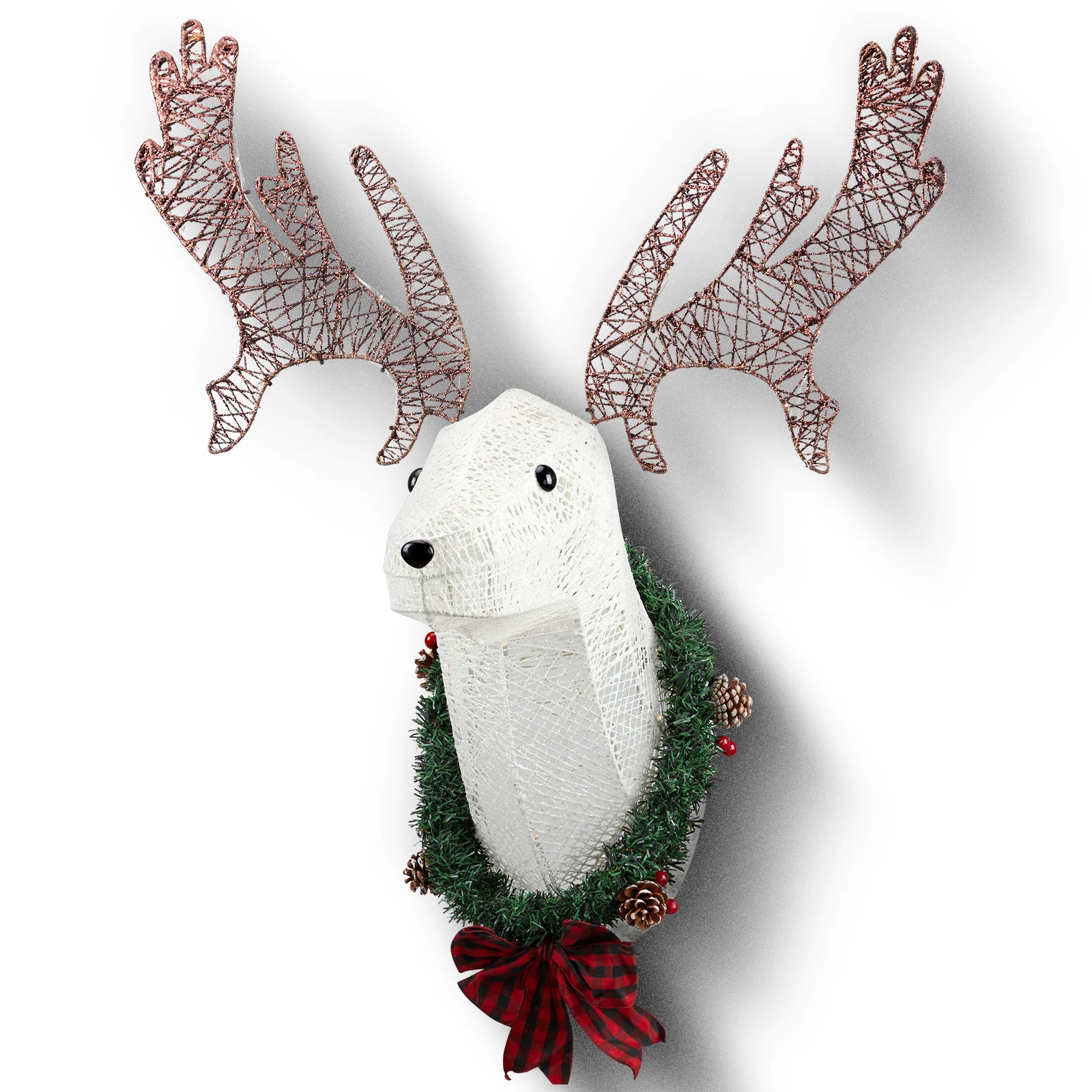 Lighted Christmas Wall Decor Reindeer Head, 39